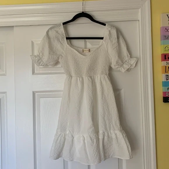 white metallic dress Esmeralda Metallic Chiffon Dress White